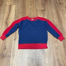 Hanna Andersson Boys Navy Blue Red Pullover Sweatshirt Size 4 XS Cotton - $17.82