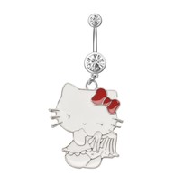 Cute Cat Belly Button Ring Navel Piercing Ring Bunny Belly Button Piercing Ring  - £10.16 GBP