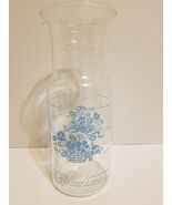 Vintage Pyrex Blue Cornflower Country Blue Basket Flowers Carafe Glass 1... - $21.77