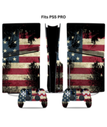 Fits PS5 PRO Disc Console &amp; 2 Controller American Flag Vinyl Wrap Skin D... - $312.71 MXN