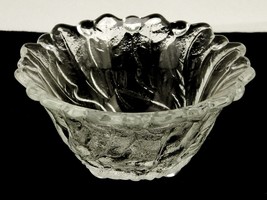 Indiana Glass Wild Rose Votive Candle Holder, Footed, Scalloped, Dessert Cup - $11.71