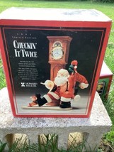 1995 Howard Miller Clock Santa Limited Edition CHECKIN&#39; IT TWICE BrandNe... - £15.02 GBP