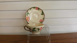 Franciscan Desert Rose Flat Cup &amp; Saucer Set Vintage Earthenware Dishwar... - £6.66 GBP