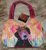 Laurel Burch #LB8281 &quot;Violet&quot; Dog Canvas Medium Scoop Tote Bag 12.5&quot;x4.5... - £18.82 GBP