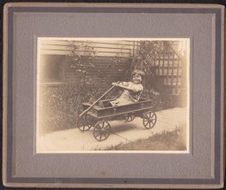 Child in Wagon - Antique Cabinet Card Photograph - £13.82 GBP