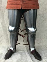 Medieval Knight 18GA Steel Warrior Armor Full Leg Set Greaves armor Costume - £173.89 GBP