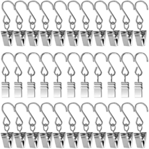 50PCS Curtain Clips with S Hooks for Hanging Party String Lights Outdoor Wire Ho - £12.19 GBP