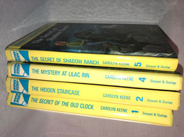 4 Nancy Drew Hardcover Yellow Spine Books Numbers 1  2  4  5 Exc Cond - $19.99