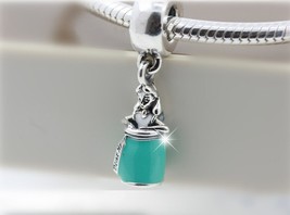 925 Sterling Silver Disney Alice&#39;s Magic Potion Dangle beads With Enamel Charm  - £14.53 GBP