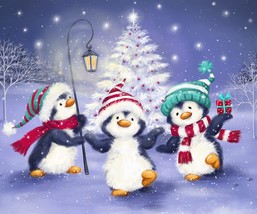 Dawhud Direct Christmas Fleece Blanket For Bed, 50&quot; X 60&quot; Cute Penguin Fleece - £27.08 GBP