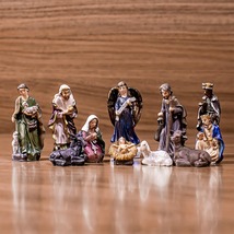 11Pieces Nativity Set Statue Birth of Jesus Ornament Miniatures Sculptur... - £18.62 GBP