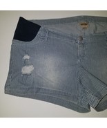 NEW Indigo Blue White Striped Maternity Shorts Size XL Short Booty Distr... - £23.19 GBP