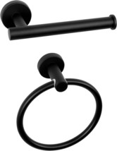 Nearmoon 2 Pieces Bathroom Hardware Accessories, Towel Ring And, Matte B... - $33.96