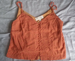 Cloth &amp; Stone Women Orange Peach Floral Top Size S EUC - $11.88