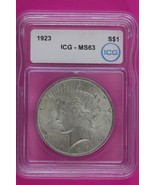 1923 P MS 63 Liberty Peace Silver Dollar ICG Certified Authentic Graded ... - $150.43 CAD