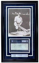 Babe Ruth Signed Framed Bank Check w/ 11x14 New York Yankees Photo BAS Auto 9 - £11,401.96 GBP