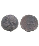 275-215 BC Syracuse Sicilia AE20 Moneda Hieron II Poseidon Trident Delfines - €166,03 EUR