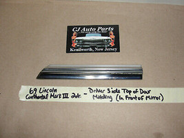 69 Lincoln Continental Mark Iii 2 Dr Left Driver Side Front Top Of Door Molding - £30.95 GBP