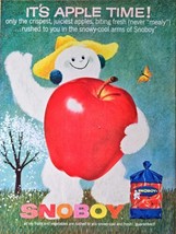 Snoboy &quot;It&#39;s apple time&quot; snowman snoboy cool and fresh 1962 Vintage Prin... - $10.52