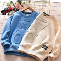 New Spring Autumn Steel Print Bear Sweatshirt Boys Clothes Teenagers Lon... - $19.99