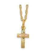10K Tri-Color Gold Black Hills Gold Cross Necklace - €145,84 EUR