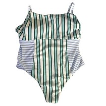 Anthropologie Plus Size One Piece Swimsuit Maeve Striped Green Women Size 2X - £46.70 GBP