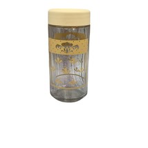 Retro Tan Design Glass shaker with plastic lid 5 inch tall - £10.97 GBP