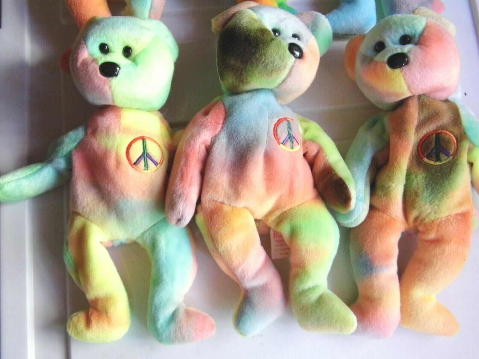 Peace TY Beanie  Mint Bear Trio No Hang Tags Tush #115-115-NO Stamp  #PB4 - $8.10