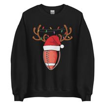 Santa Sports Christmas Football Player Unisex Sweatshirt Black - £23.04 GBP+