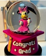 Disney Minnie Mouse Musical Water Globe Congrats Grad Cap &amp; Gown NOT DATED - £12.64 GBP