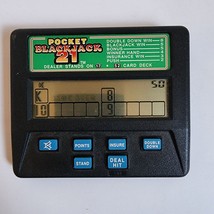 Radica Pocket Blackjack 21 Handheld Electronic Casino Card Game 1350 WORKS - £3.98 GBP