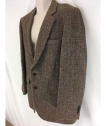 Harris Tweed Hand Woven Scotland Mens 40 Brown USA Made 2 Button Blazer ... - £98.35 GBP