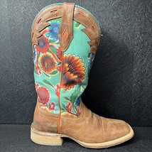 Ariat Floral Textile Circuit Champion Boot Square Toe Size 7B Floral Flowers - £65.80 GBP