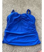Profile by Gottex Womens Tankini swimsuit top Size 22W Blue Built in Bra... - $34.49 CAD