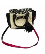 Betsey Johnson Black &amp; White w/ Pink Accent Quilted Cross-body Purse - €24,73 EUR