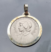 VINTAGE 800 SILVER BLESSED ELIZABETH ANN SETON RELIGIOUS PENDANT - €33,37 EUR