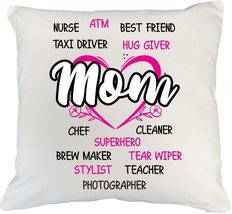 Make Your Mark Design Mom Superhero White Pillow Cover for Mama, Stepmom... - £18.56 GBP+