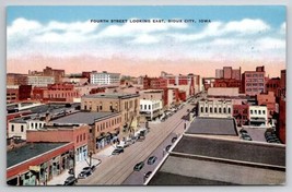 Sioux City IA Fourth Street Looking East Iowa Postcard C50 - £5.29 GBP