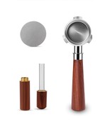 54mm Bottomless Portafilter with Puck Screen, 3 Ears, Wood Handle - $460.77 MXN