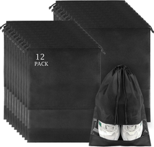 12 Pack Large Shoe Bags for Packing with Clear Window, Dustproof Drawstr... - $13.32