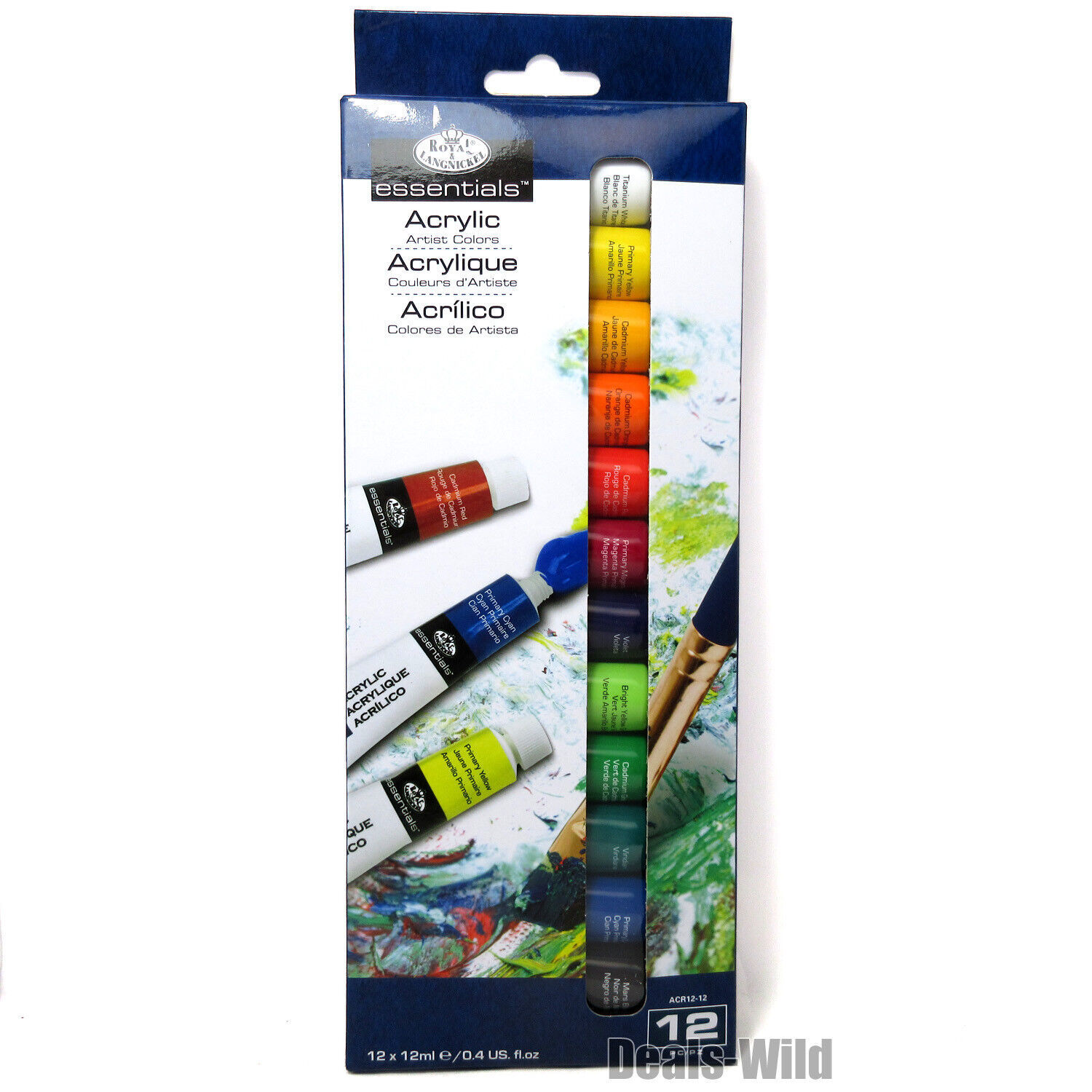 Primary image for 12 Piece Acrylic Paint Set Artist Colors Royal & Langnickel Essential