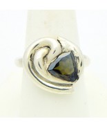 Sterling Silver Green Cubic Zirconia Ring 10.2g Size 9 - $122.50