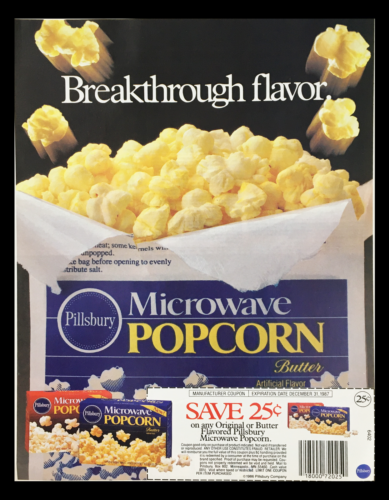 Primary image for 1987 Pillsbury Microwave Popcorn Butter Circular Coupon Advertisement