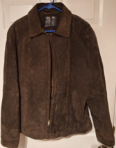 Saddlebred Leather Bomber Jacket Dark Brown Suede Mens Sz M - £43.52 GBP