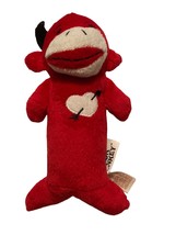 Sock Monkey Plush Red With White Heart on Front 7.5” - $12.82