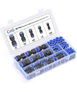 60Pcs Quick Connect Air Hose Kit Air Line Fittings 5/32 1/4 5/16 3/8 1/2... - €19,71 EUR