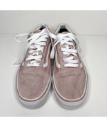 VANS Old Skool Pink Canvas Suede Womens Size 9.5 Low-Top Skate Sneakers - £22.16 GBP