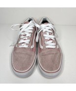 VANS Old Skool Pink Canvas Suede Womens Size 9.5 Low-Top Skate Sneakers - £21.50 GBP