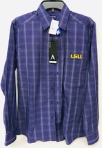 LSU Tigers Long Sleeve Button-up Purple White Stripped Small Men&#39;s Antiqua - £39.42 GBP