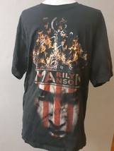 Marilyn Manson Flames And Flag  T Shirt Sz M - £23.79 GBP
